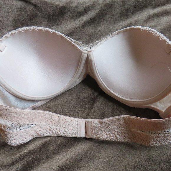 MARILYN MONROE BRA  *  36B * strapless*beige lace - Picture 3 of 5